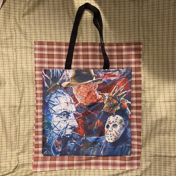 Goth horror eco friendly canvas tote bag - Picture 4 of 4